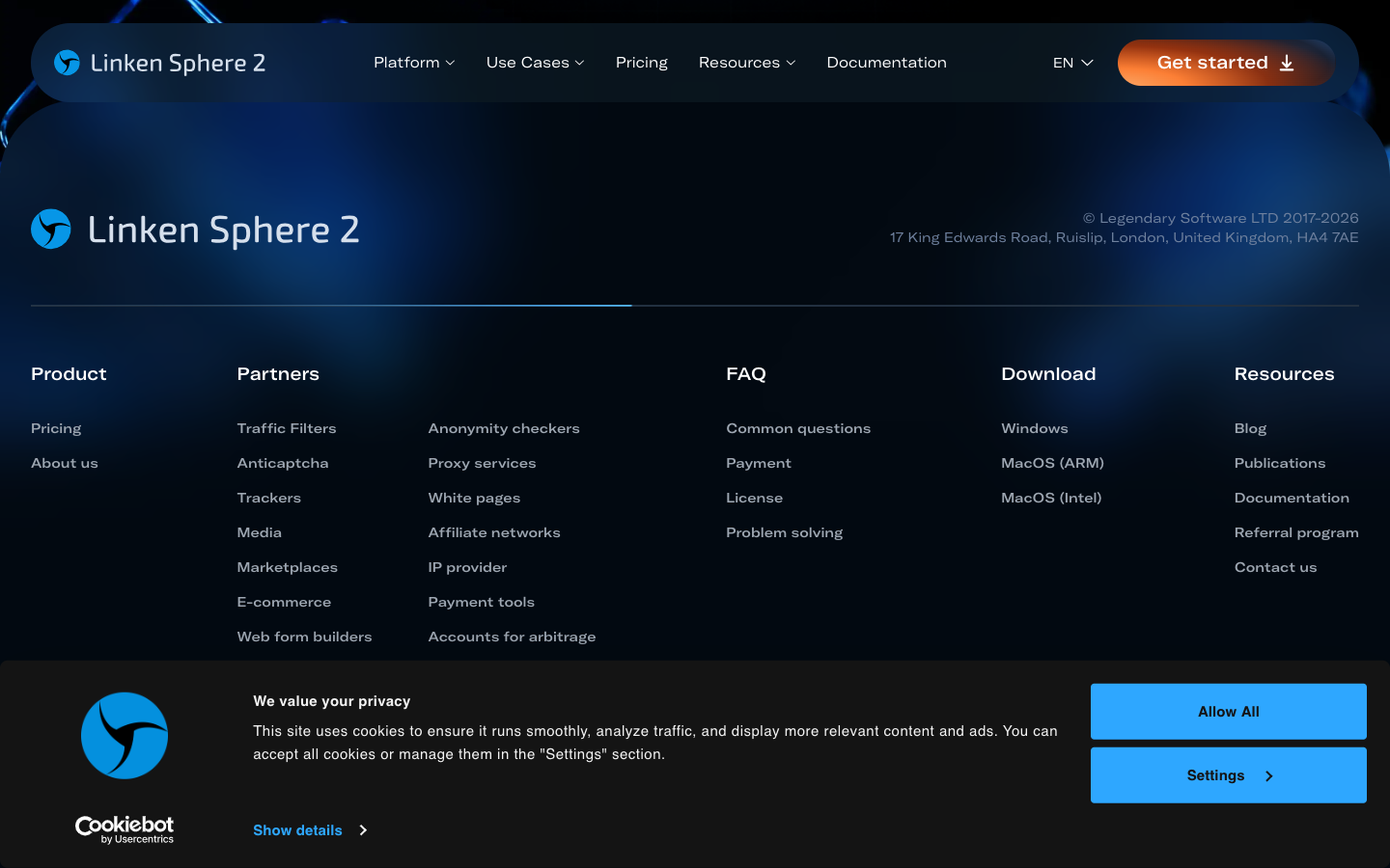 Linken Sphere website Linken Sphere website