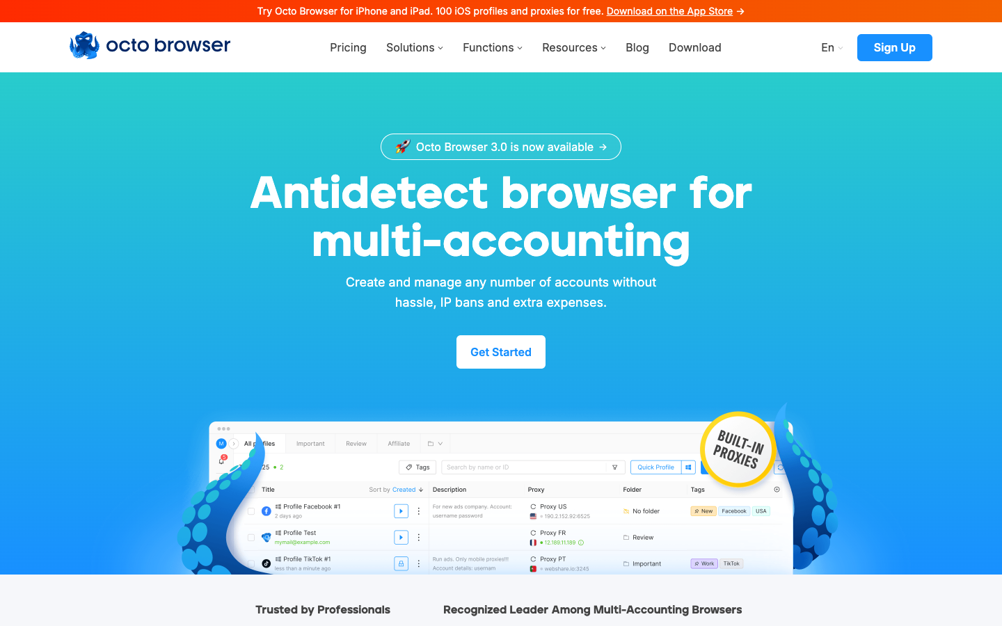 Octo Browser website Octo Browser website